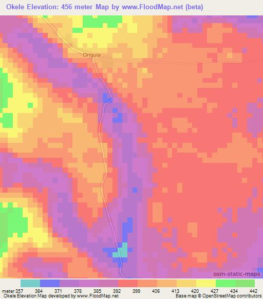 Okele,Congo (Brazzaville) Elevation Map