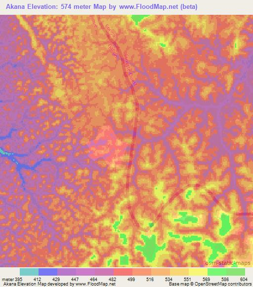 Akana,Congo (Brazzaville) Elevation Map