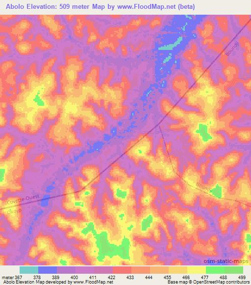 Abolo,Congo (Brazzaville) Elevation Map