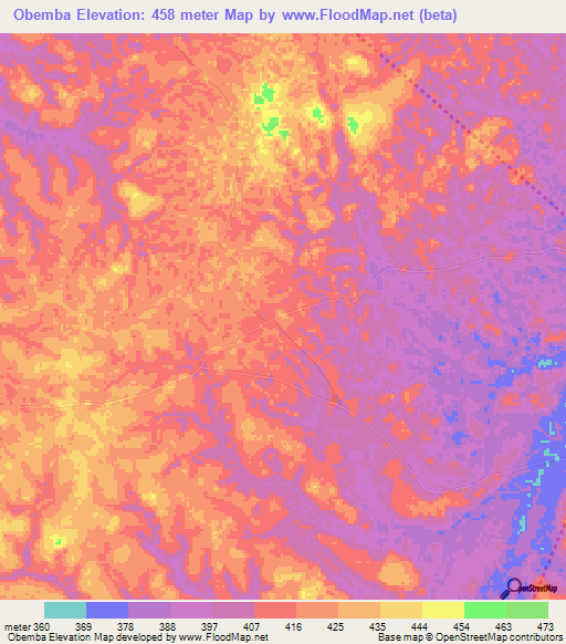 Obemba,Congo (Brazzaville) Elevation Map