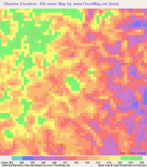 Obemba,Congo (Brazzaville) Elevation Map