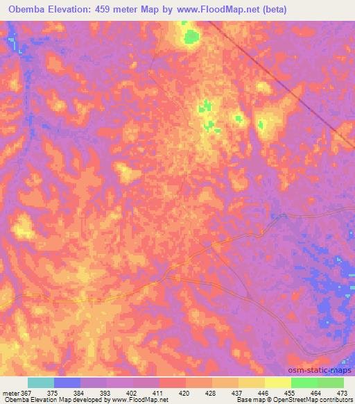 Obemba,Congo (Brazzaville) Elevation Map