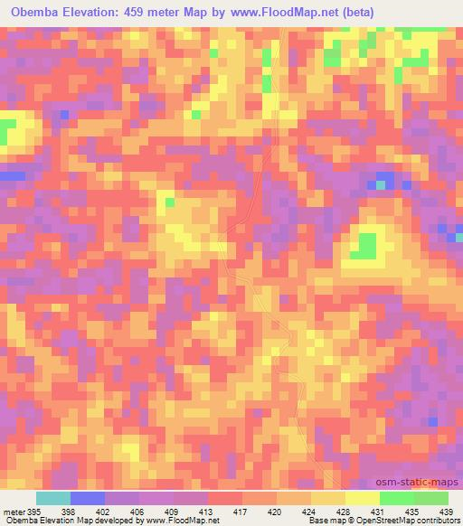 Obemba,Congo (Brazzaville) Elevation Map