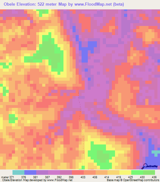 Obele,Congo (Brazzaville) Elevation Map