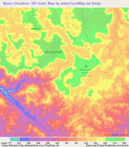 Nzaou,Congo (Brazzaville) Elevation Map