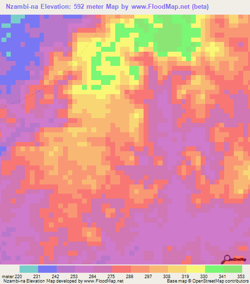 Nzambi-na,Congo (Brazzaville) Elevation Map