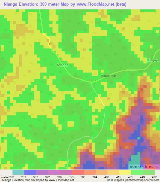 Nianga,Congo (Brazzaville) Elevation Map