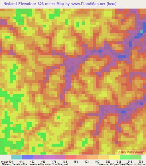 Ntsiami,Congo (Brazzaville) Elevation Map