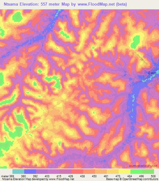 Ntsama,Congo (Brazzaville) Elevation Map