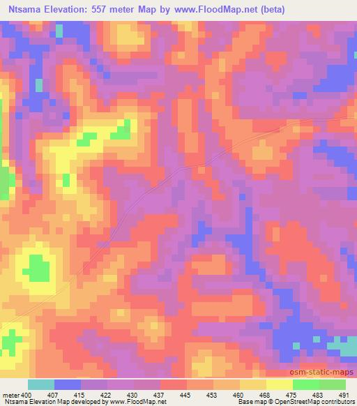 Ntsama,Congo (Brazzaville) Elevation Map