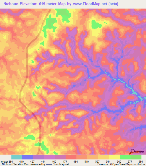 Ntchouo,Congo (Brazzaville) Elevation Map
