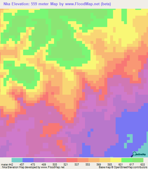 Nka,Congo (Brazzaville) Elevation Map