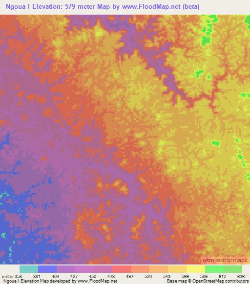 Ngoua I,Congo (Brazzaville) Elevation Map