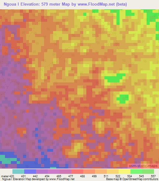 Ngoua I,Congo (Brazzaville) Elevation Map