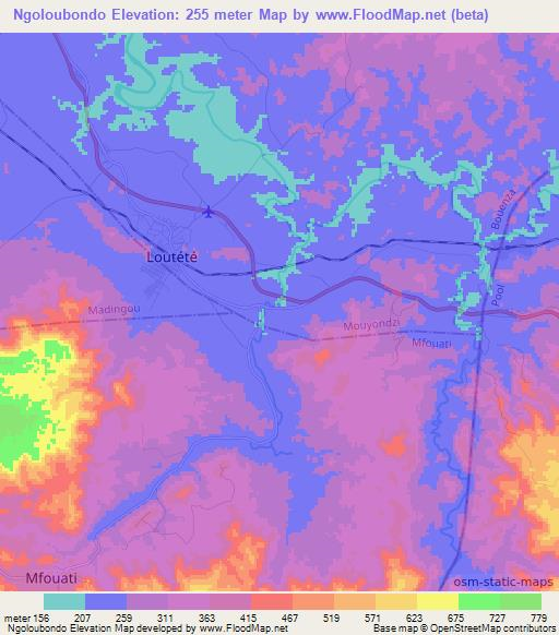 Ngoloubondo,Congo (Brazzaville) Elevation Map
