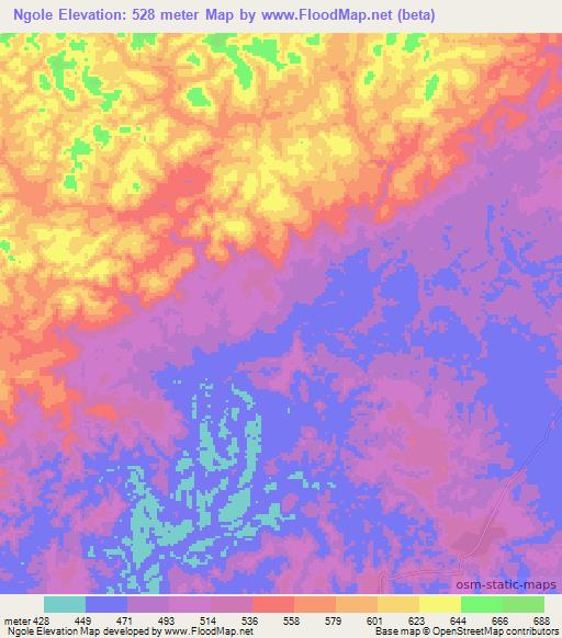 Ngole,Congo (Brazzaville) Elevation Map