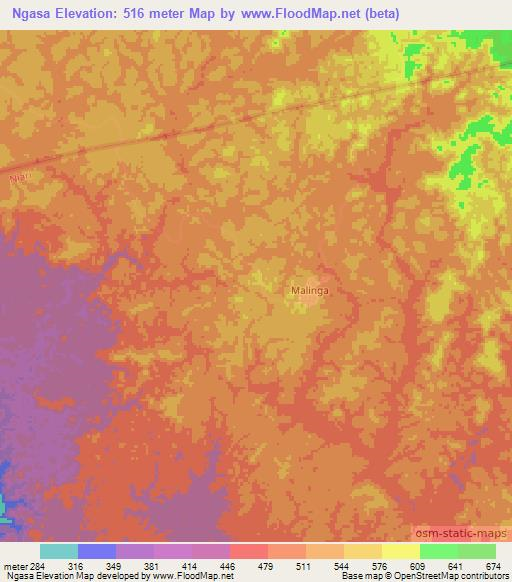 Ngasa,Congo (Brazzaville) Elevation Map