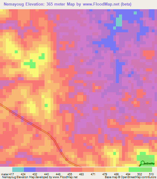Nemayoug,Congo (Brazzaville) Elevation Map