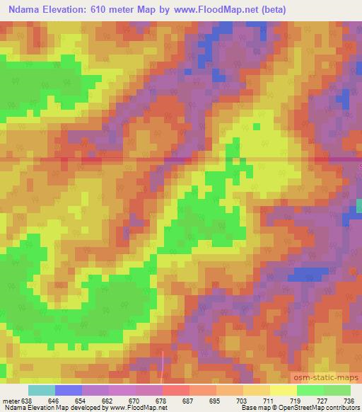 Ndama,Congo (Brazzaville) Elevation Map