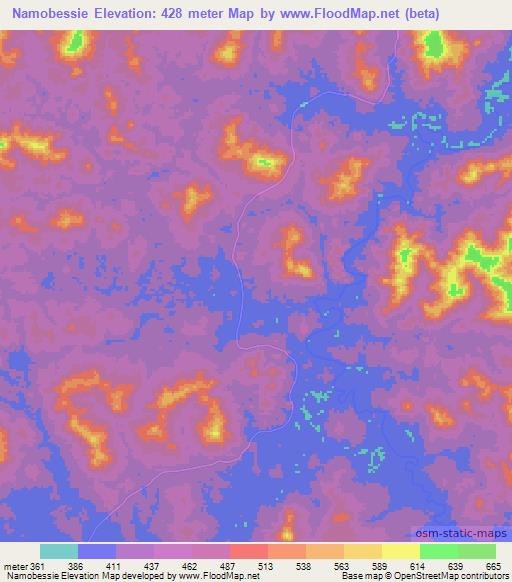 Namobessie,Congo (Brazzaville) Elevation Map
