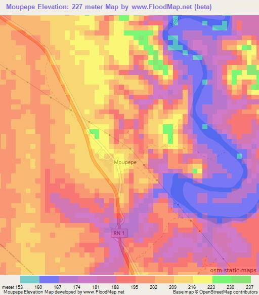Moupepe,Congo (Brazzaville) Elevation Map