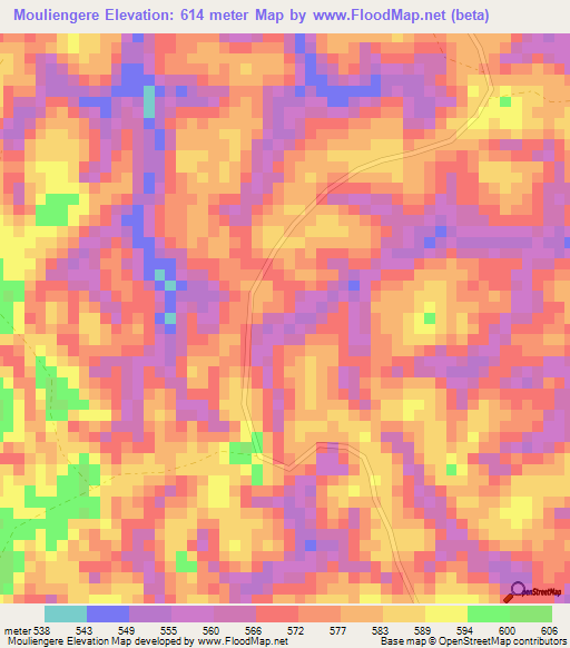 Mouliengere,Congo (Brazzaville) Elevation Map