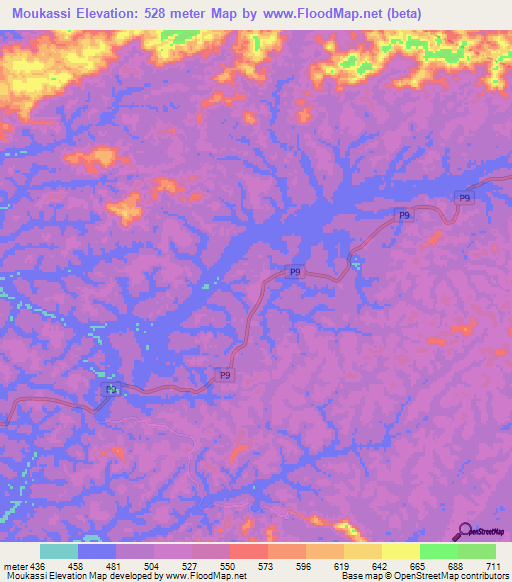 Moukassi,Congo (Brazzaville) Elevation Map