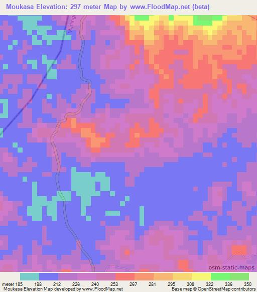 Moukasa,Congo (Brazzaville) Elevation Map