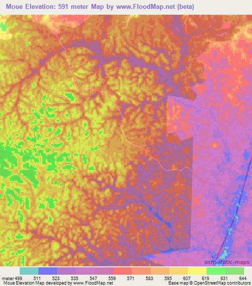 Moue,Congo (Brazzaville) Elevation Map