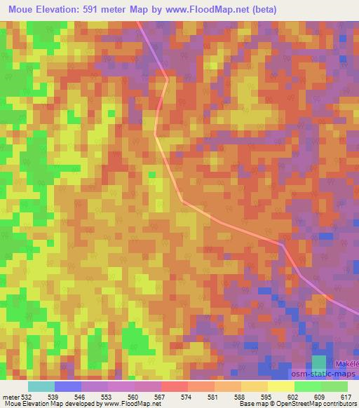 Moue,Congo (Brazzaville) Elevation Map