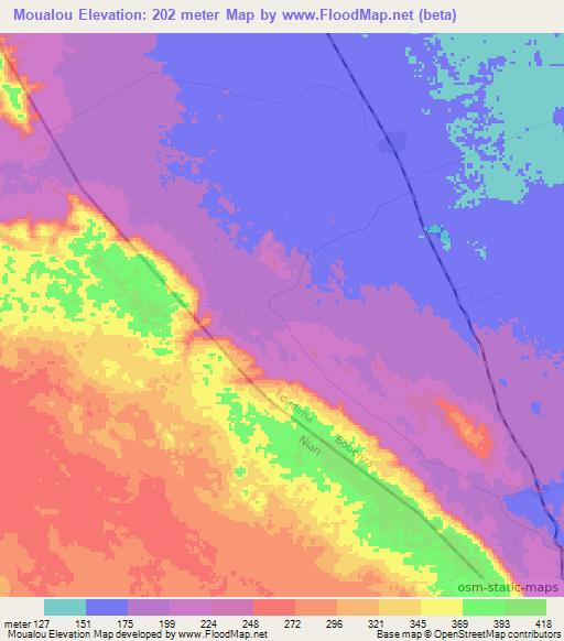 Moualou,Congo (Brazzaville) Elevation Map