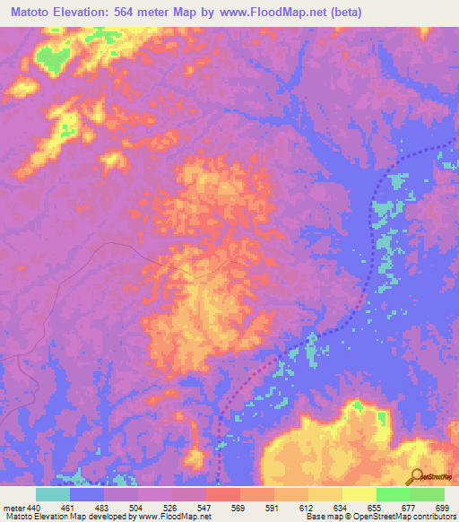 Matoto,Congo (Brazzaville) Elevation Map