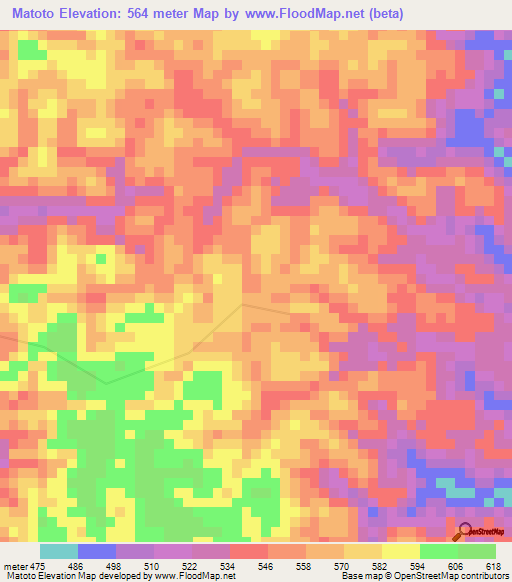 Matoto,Congo (Brazzaville) Elevation Map