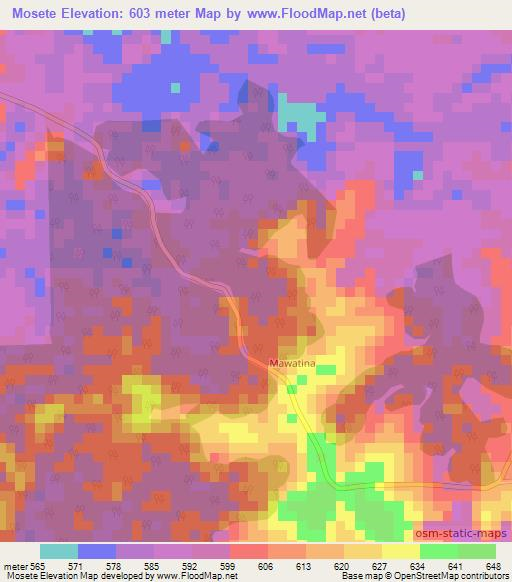 Mosete,Congo (Brazzaville) Elevation Map