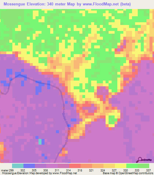 Mossengue,Congo (Brazzaville) Elevation Map