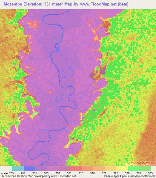 Mosembe,Congo (Brazzaville) Elevation Map