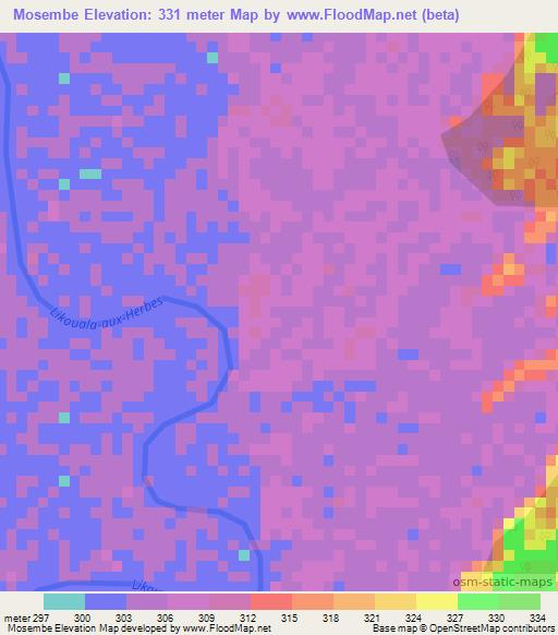 Mosembe,Congo (Brazzaville) Elevation Map
