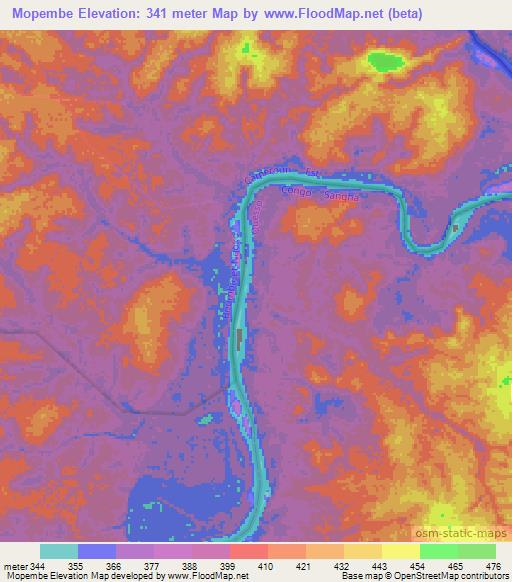 Mopembe,Congo (Brazzaville) Elevation Map