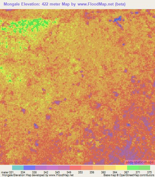 Mongale,Congo (Brazzaville) Elevation Map