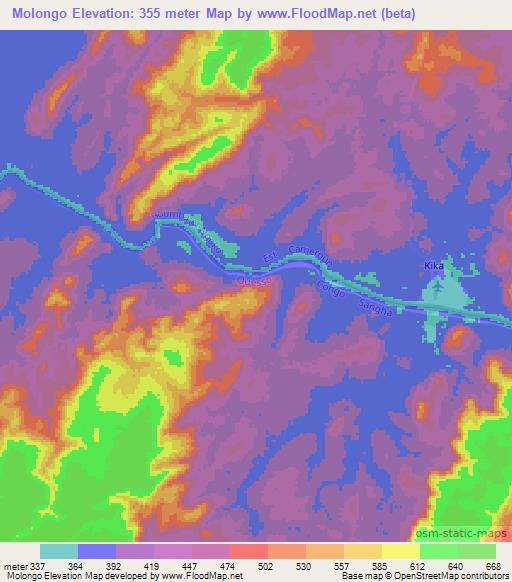 Molongo,Congo (Brazzaville) Elevation Map