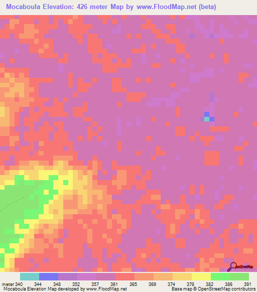 Mocaboula,Congo (Brazzaville) Elevation Map
