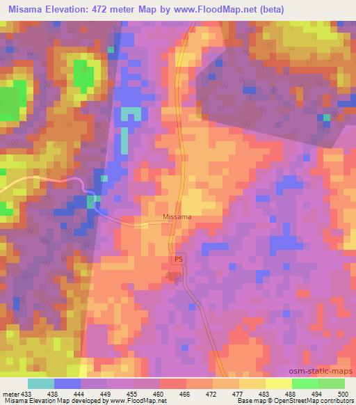 Misama,Congo (Brazzaville) Elevation Map