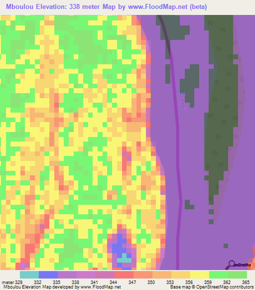 Mboulou,Congo (Brazzaville) Elevation Map