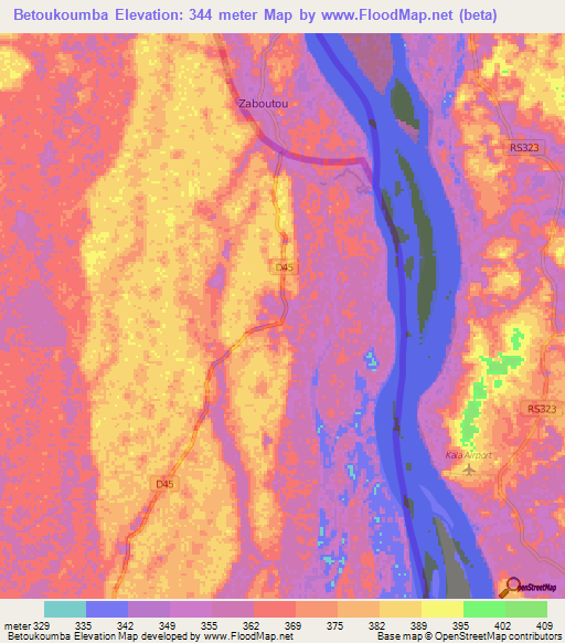 Betoukoumba,Congo (Brazzaville) Elevation Map