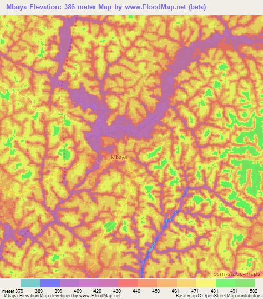 Mbaya,Congo (Brazzaville) Elevation Map