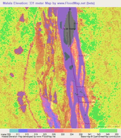 Malala,Congo (Brazzaville) Elevation Map