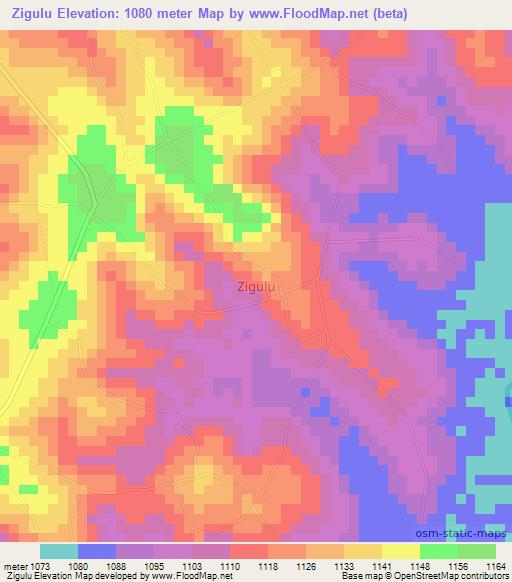 Zigulu,Uganda Elevation Map