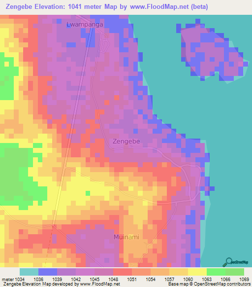 Zengebe,Uganda Elevation Map