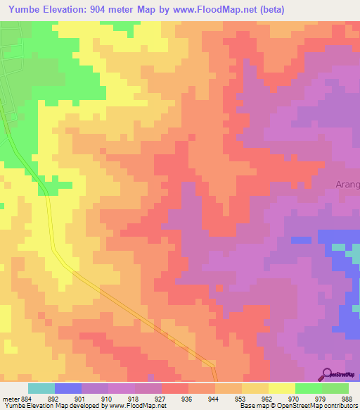Yumbe,Uganda Elevation Map
