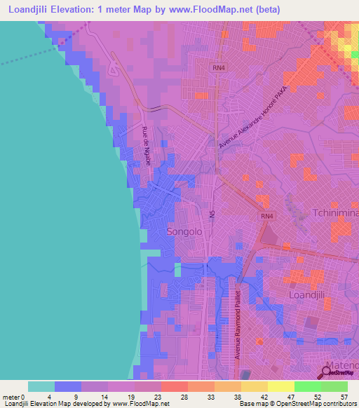 Loandjili,Congo (Brazzaville) Elevation Map